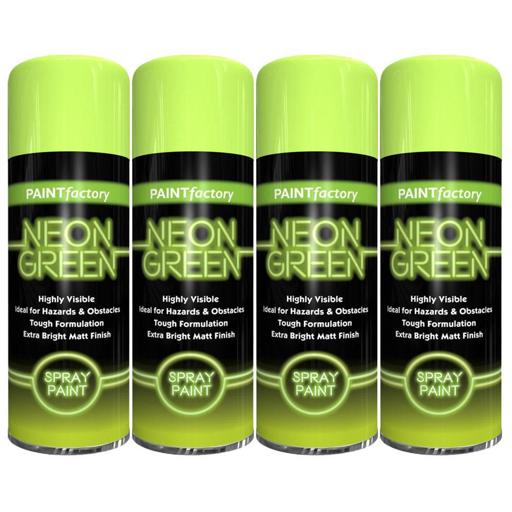 4X Paint Factory Neon Green Spray Paint 400ml