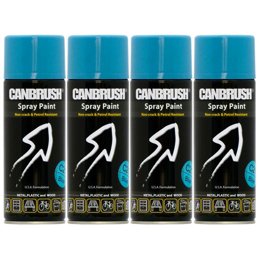 4X Canbrush C21 Blue Spray Paint 400ml