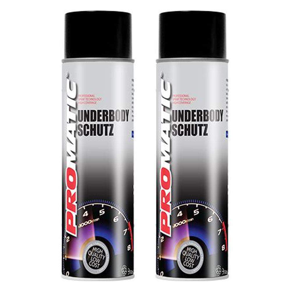 2X Promatic Black Underbody Spray Paint 500ml