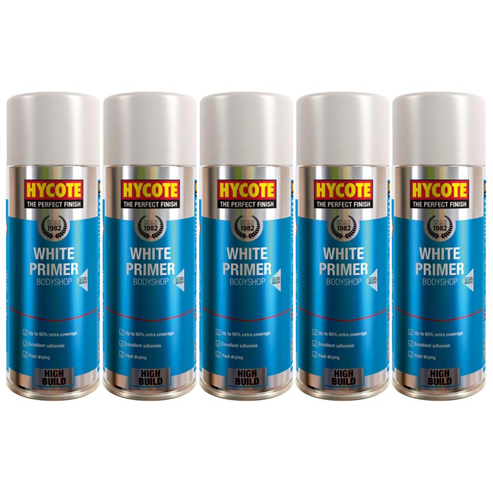 5X Hycote Bodyshop White Primer Spray 400ml