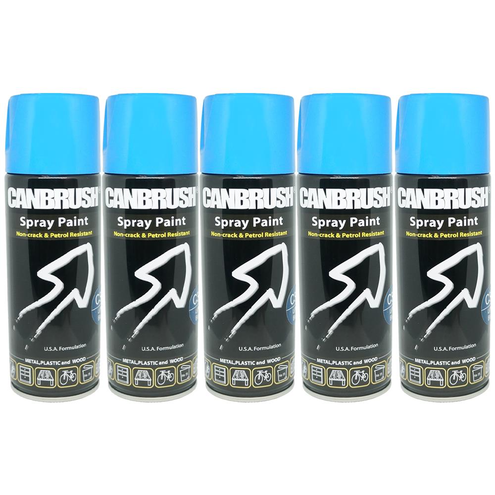 5X Canbrush C37 Light Blue Spray Paint 400ml