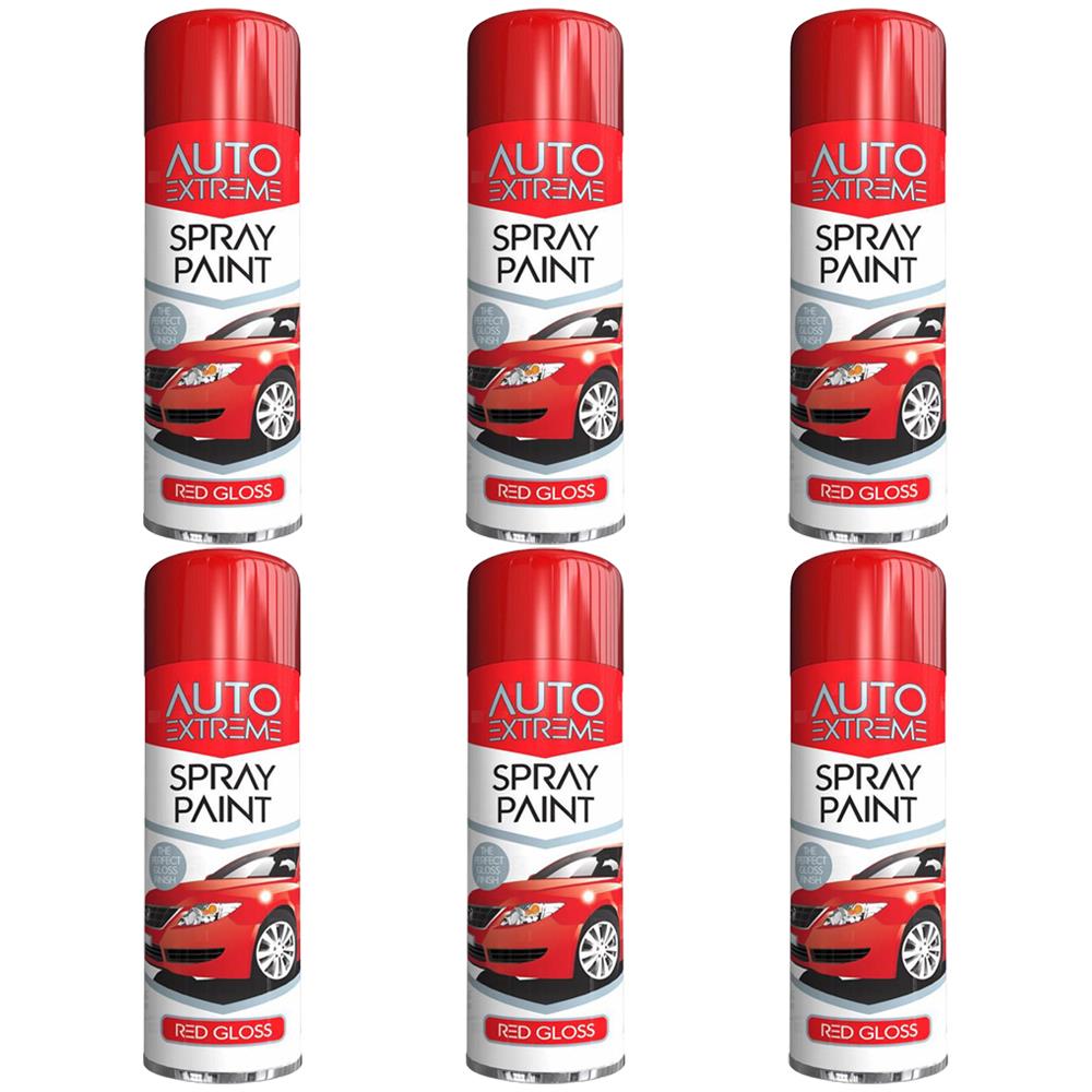 6X Auto Extreme Red Spray Paint 250ml