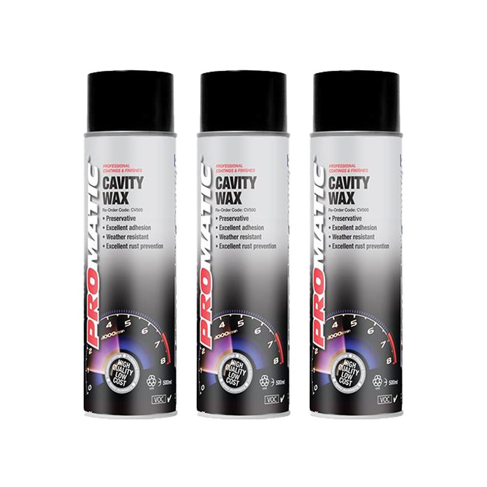 3X Promaticcavity Wax (Clear) Spray Paint 500ml