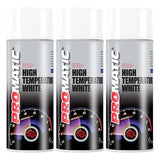 3X Promatic White High Temperature Spray Paint 400ml