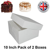 2X Cake Box 10"(10" Lid & 10" Base)