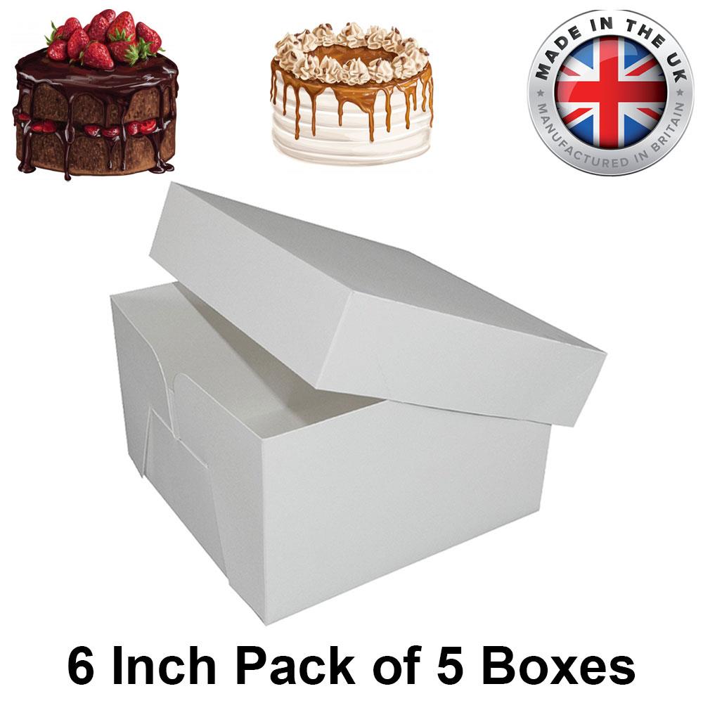 5 Box6" Cake Box & Lidfolded And Boxed