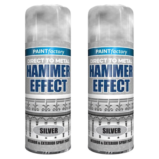 2X Paint Factory Silver Hammer Effect Paint 400ml