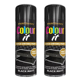 2X Paint Factory Black Matt Spray Paint 250ml