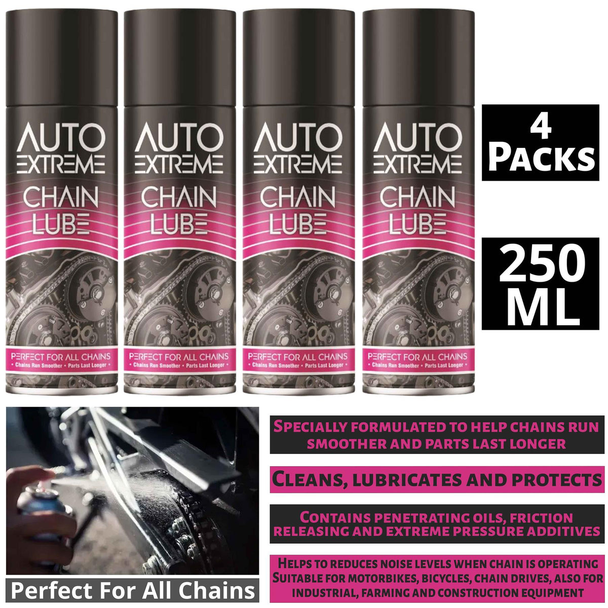 4X Chain Lube Spray 250ml