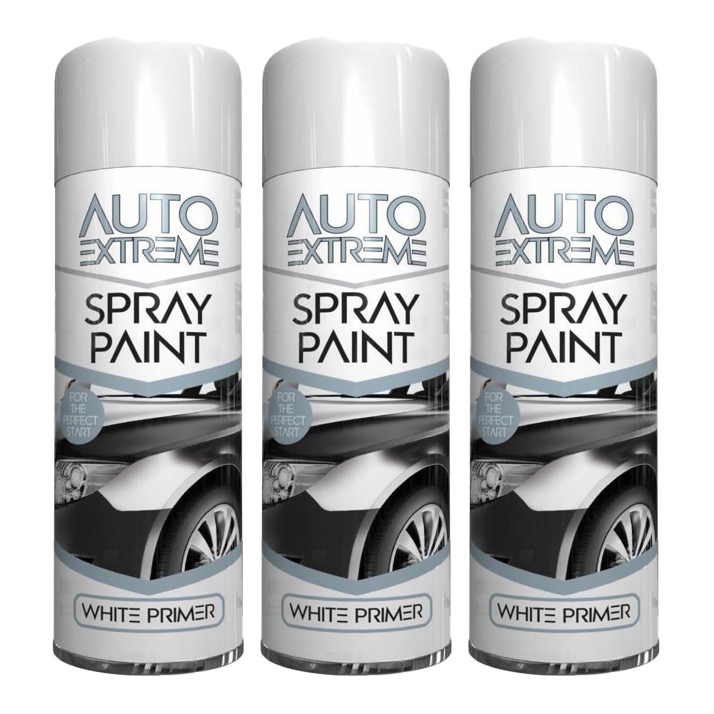 3X Auto Spray White Primer 250ml