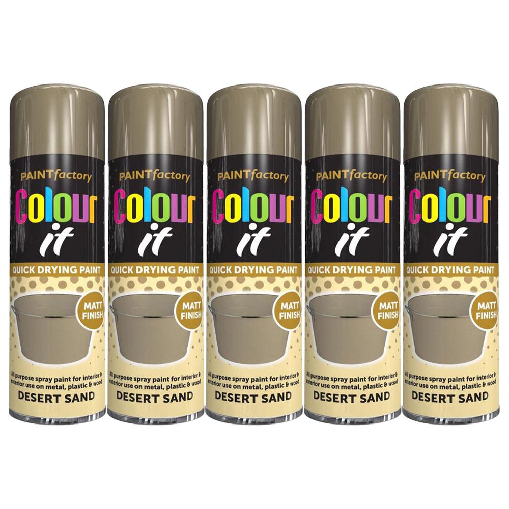 5X Paint Factory Desert Sand Matt Spray Paint 250ml