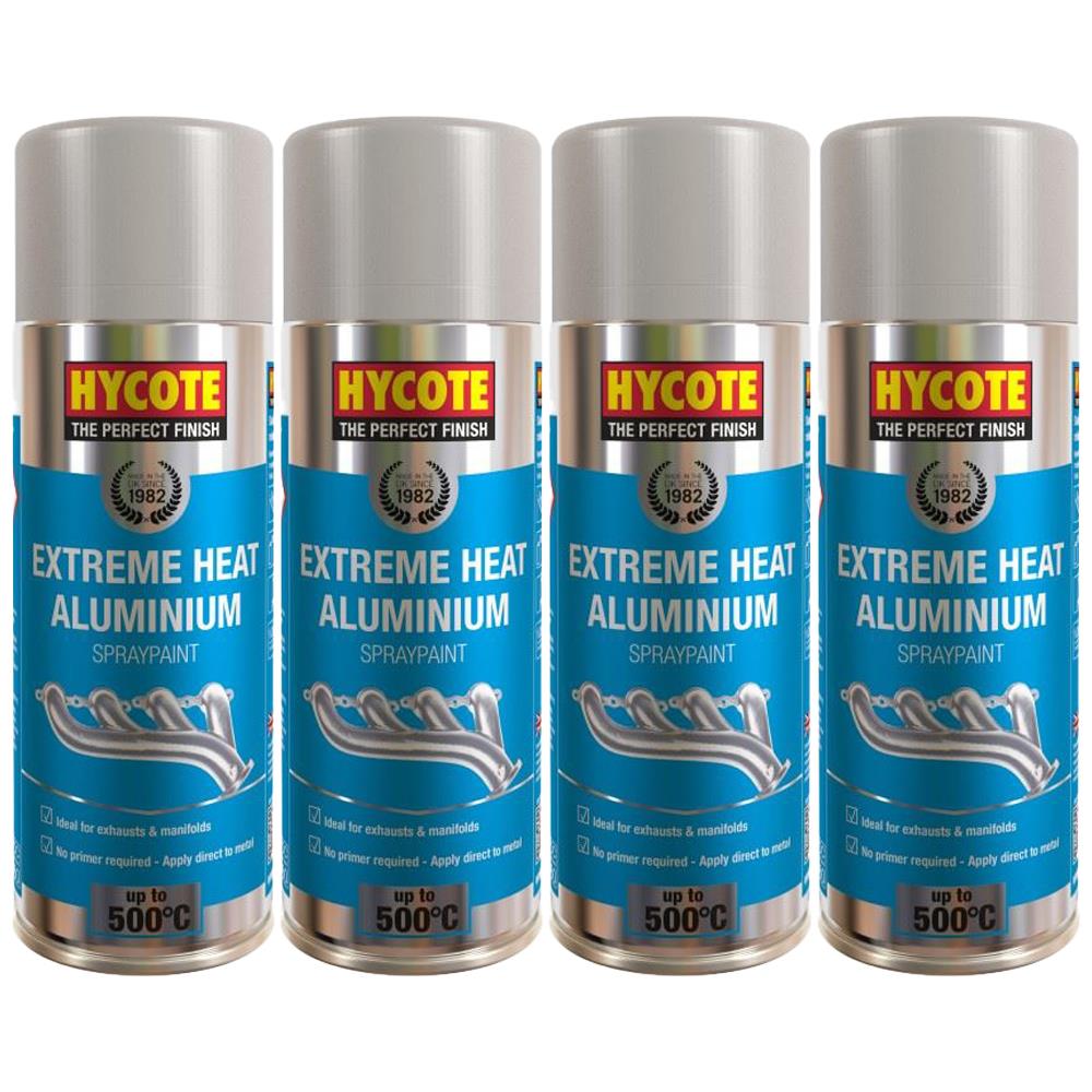 4X Hycote Extreme Heat Aluminium Spray Paint 400ml