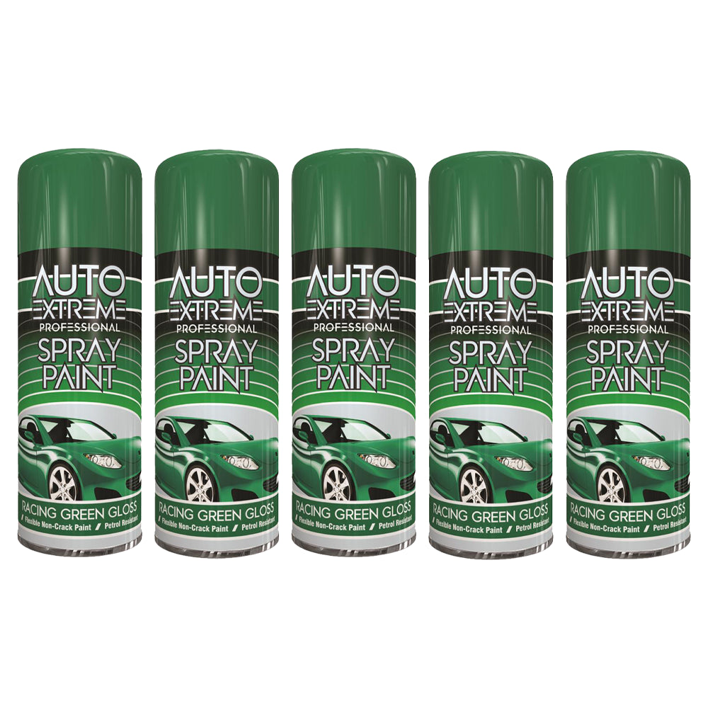 5X Auto Extreme Racing Green Spray Paint 400ml