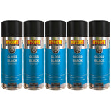 5X Hycote Gloss Black Spray Paint 400ml