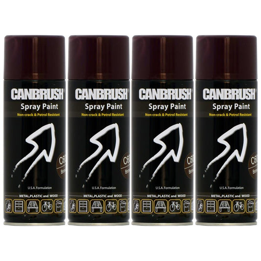 4X Canbrush C60 Brown Spray Paint 400ml