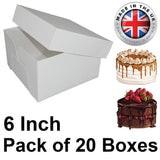 20 Box6" Cake Box & Lidfolded And Boxed