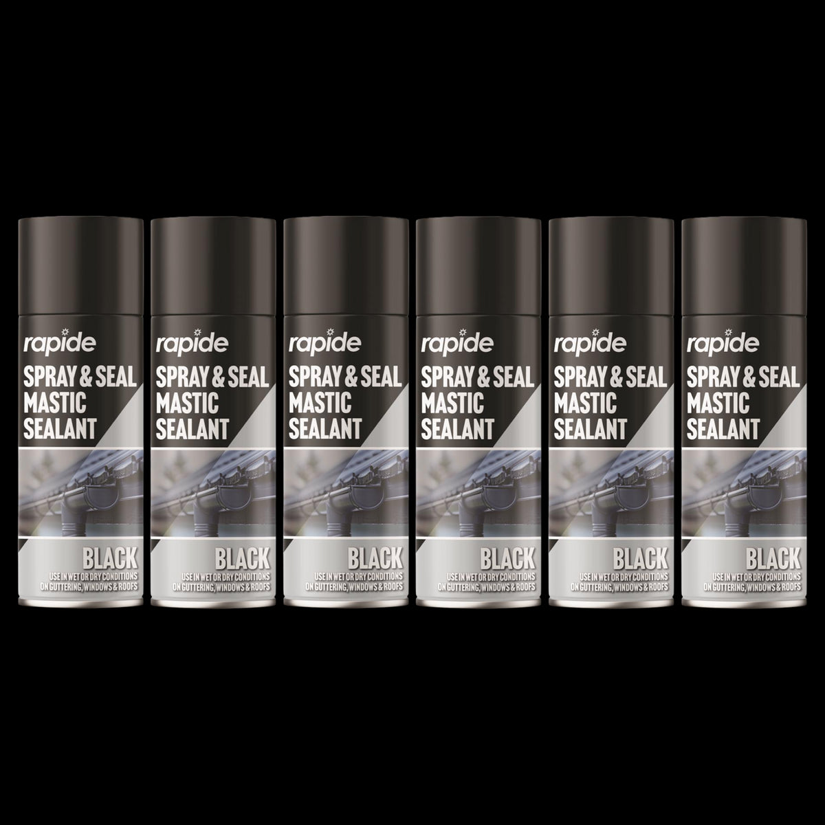 6X Rapide Spray And Seal 400ml Black