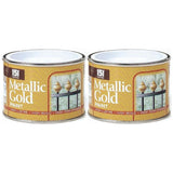 2X Metallic Gold Paint Tin 180ml