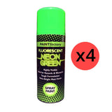 4X Paint Factory Fluorescent Neon Green Spray Paint 200ml