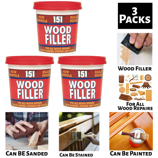 3X Wood Filler Ready Mixed Tub 600g