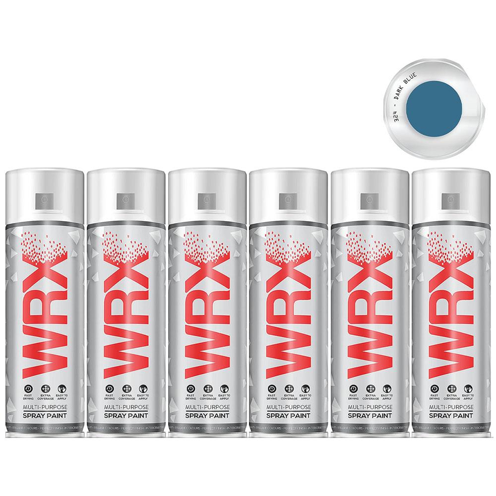 6X WRX Flat Dark Blue Spray Paint 400ml