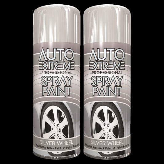 2X Auto Extreme Pro Spray Paint Silver Wheel 400ml