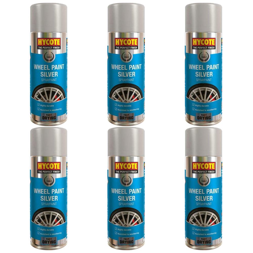 6X Hycote Silver Wheel Spray Paint 400ml