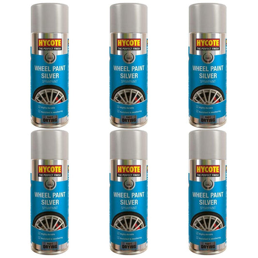 6X Hycote Silver Wheel Spray Paint 400ml