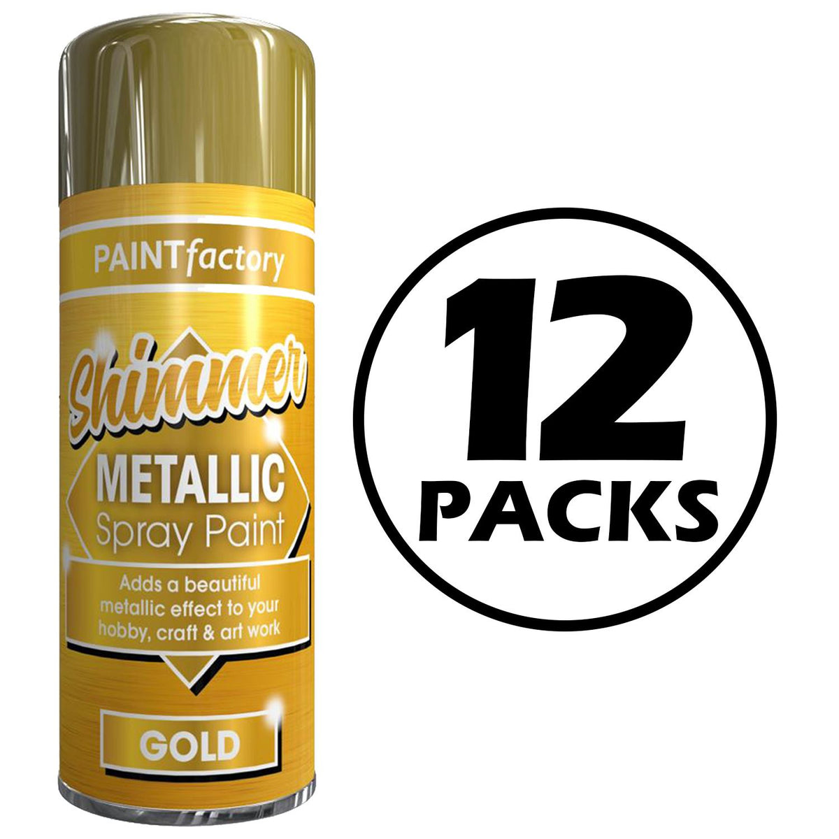 12X Paint Factory All Purpose Gold Metallic 200ml