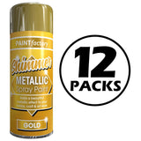 12X Paint Factory All Purpose Gold Metallic 200ml