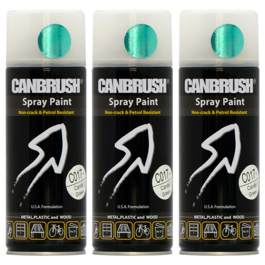 3X Canbrush C017 Candy Green Spray Paint 400ml