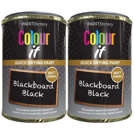 2X Paint Factory Blackboardpaint Factory Black Paint Tin 300ml