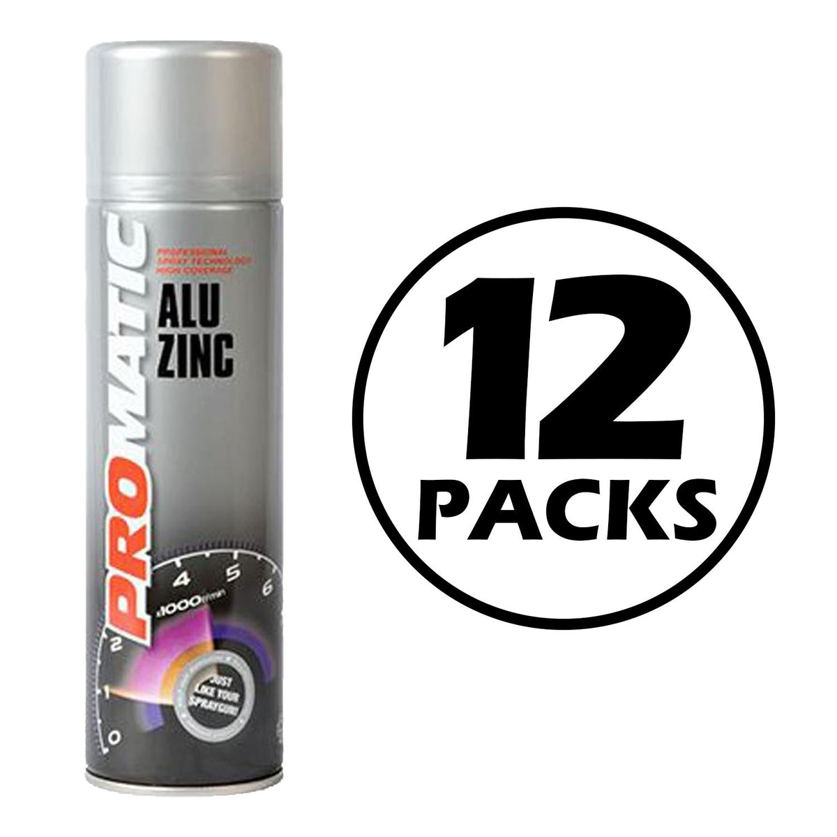 12X Promatic Alu Zinc Spray Paint 500ml