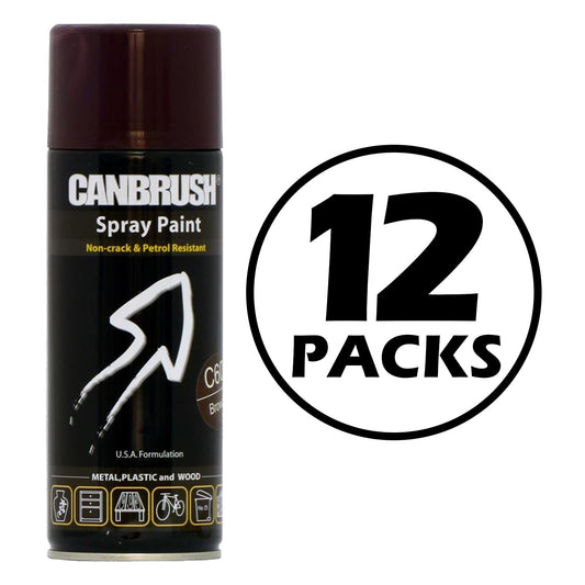 12X Canbrush C60 Brown Spray Paint 400ml