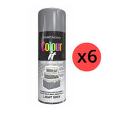 6X Paint Factory Light Grey Gloss Spray Paint 400ml