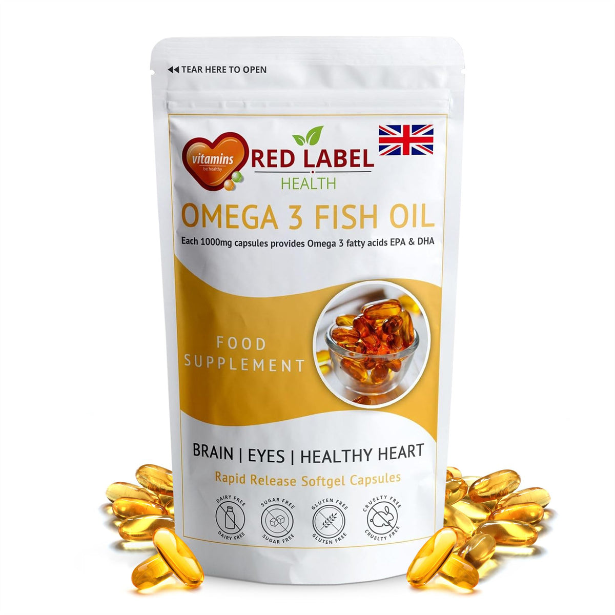 Omega 3 Fish Oil 1000mg - 180 Capsules