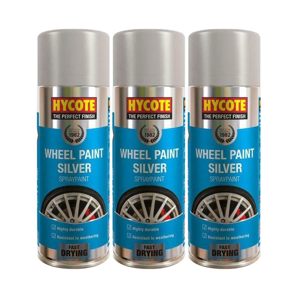 3X Hycote Silver Wheel Spray Paint 400ml