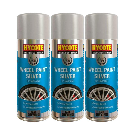 3X Hycote Silver Wheel Spray Paint 400ml