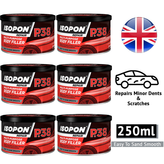 6X Isopon P38 Multi-Purpose Body Filler 250ml