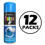 12X Paint Factory Beautiful Blue Gloss Spray Paint 250ml