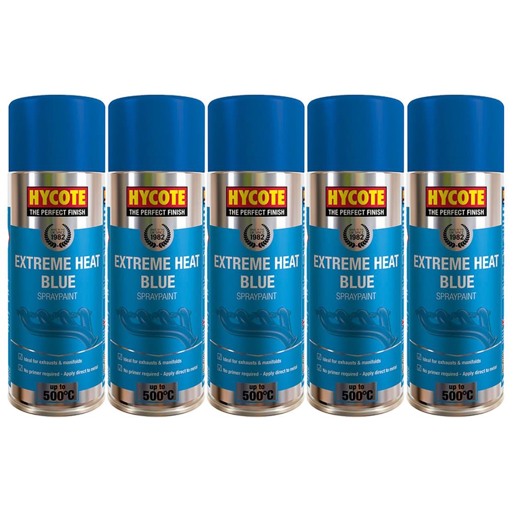 5X Hycote Extreme Heat Blue Spray Paint 400ml