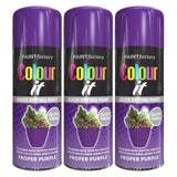 3X Paint Factory Proper Purple Gloss Spray Paint 250ml