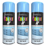 3X Paint Factory Sky Blue Gloss Spray Paint 400ml