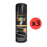 3X Paint Factory Black Matt Spray Paint 400ml