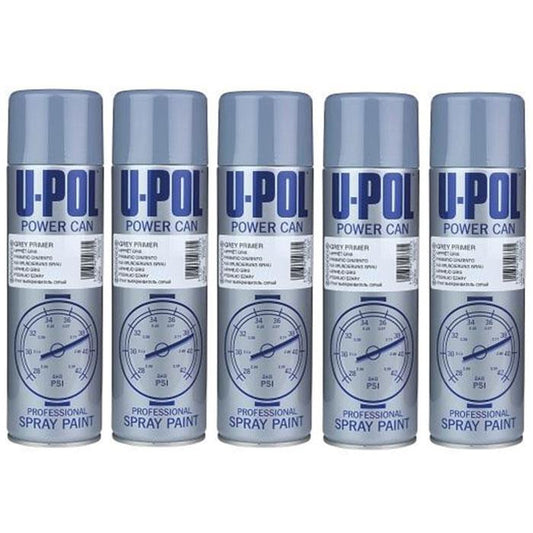 5X Upol Power Can Grey Primer Spray 500ml