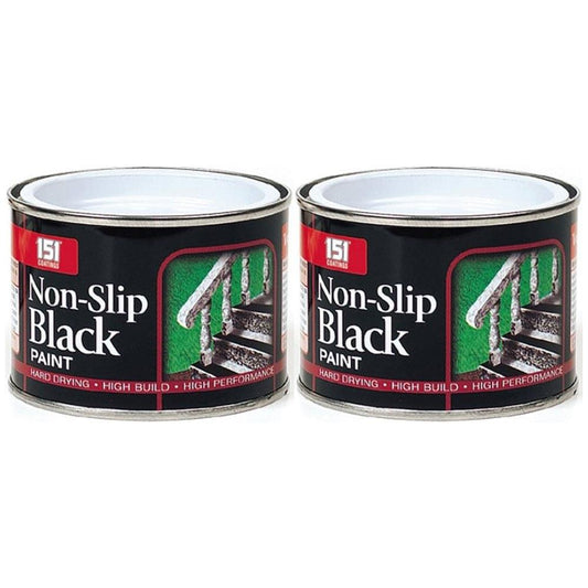 2X Nonslip Black Matt Paint Tin 180ml