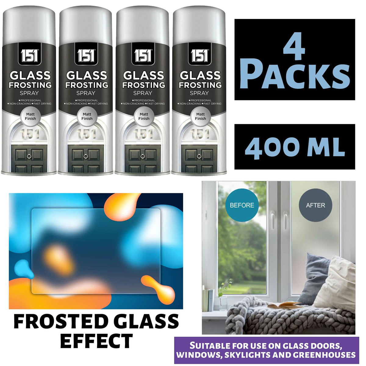 4X Glass Frosting Spray 400ml