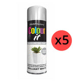 5X Paint Factory White Gloss Spray Paint 250ml