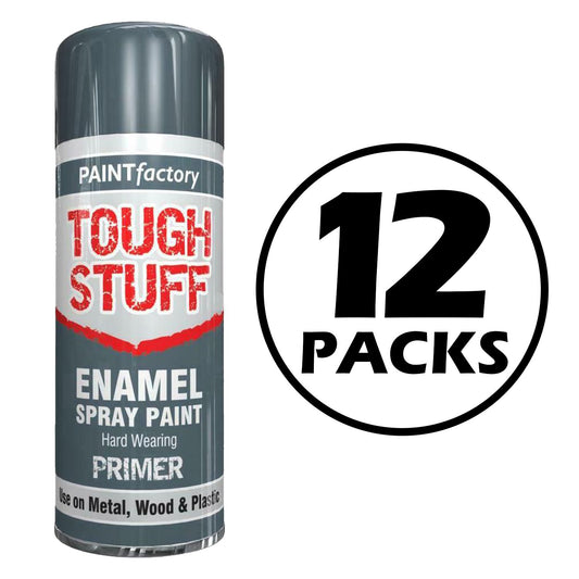 12X Paint Factory Tough Stuff Enamel Grey Primer 400ml