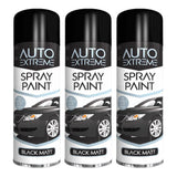 3X Auto Extreme Black Matt Spray Paint 250ml